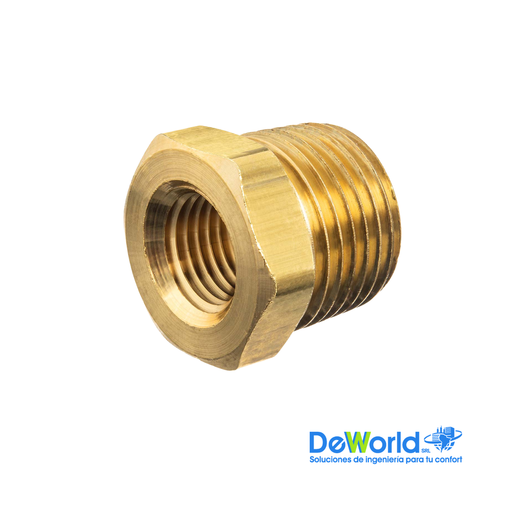 Buje de reducción de bronce NPT M-H 1/2" x 1/4" 