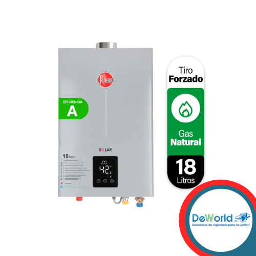 Calefón RHEEM, 18L GN TF, Pot=34,00kW/h, 220VAC/50Hz