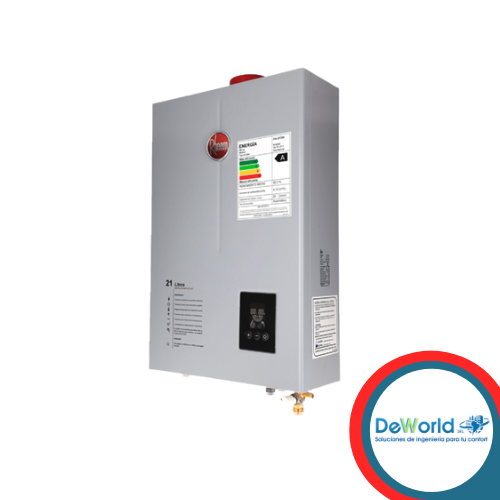 Calefón RHEEM, 21L GN TF, Pot=38,90kW/h, 220VAC/50Hz