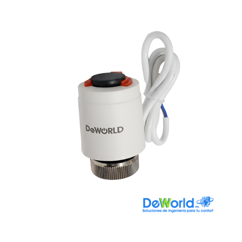 Termoactuador Eléctrico DEWORLD Cabezal Electrotérmico H7012
