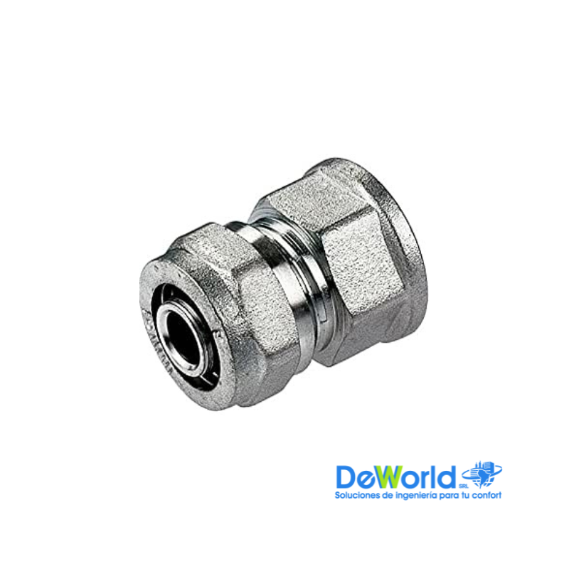 Cupla S16x16 compresión para tubo PEXALPEX