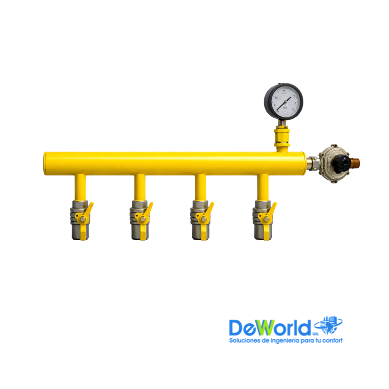 Manifold 4 Válvulas AG para Gas