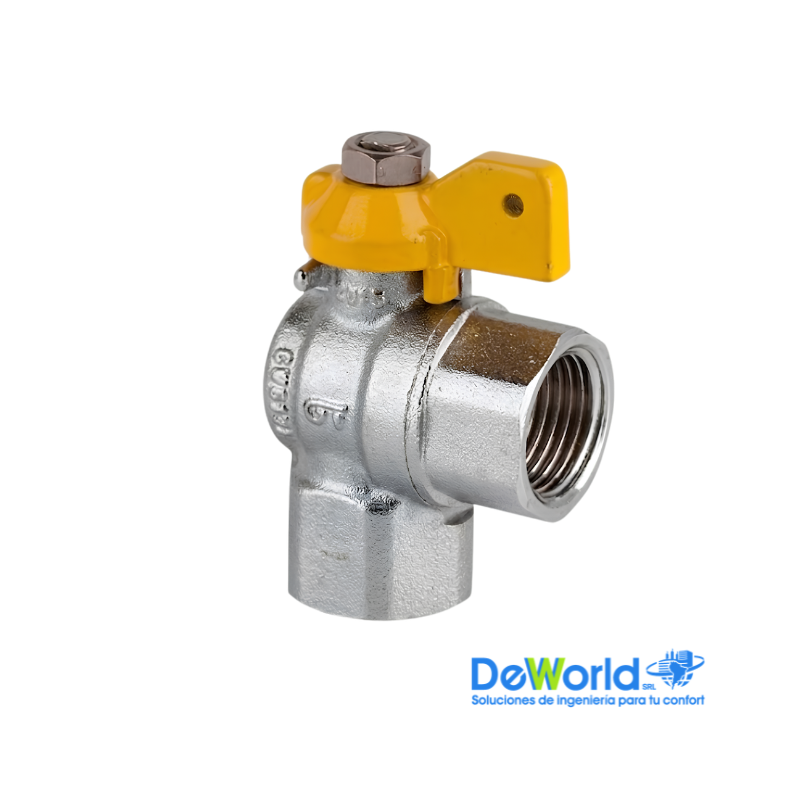 Válvula esfera escuadra gas H-H 1/2", Genebre