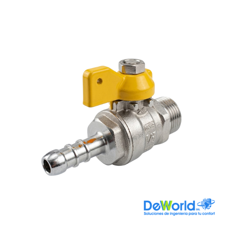 Válvula esfera recta gas M-Terminal 1/2", Genebre