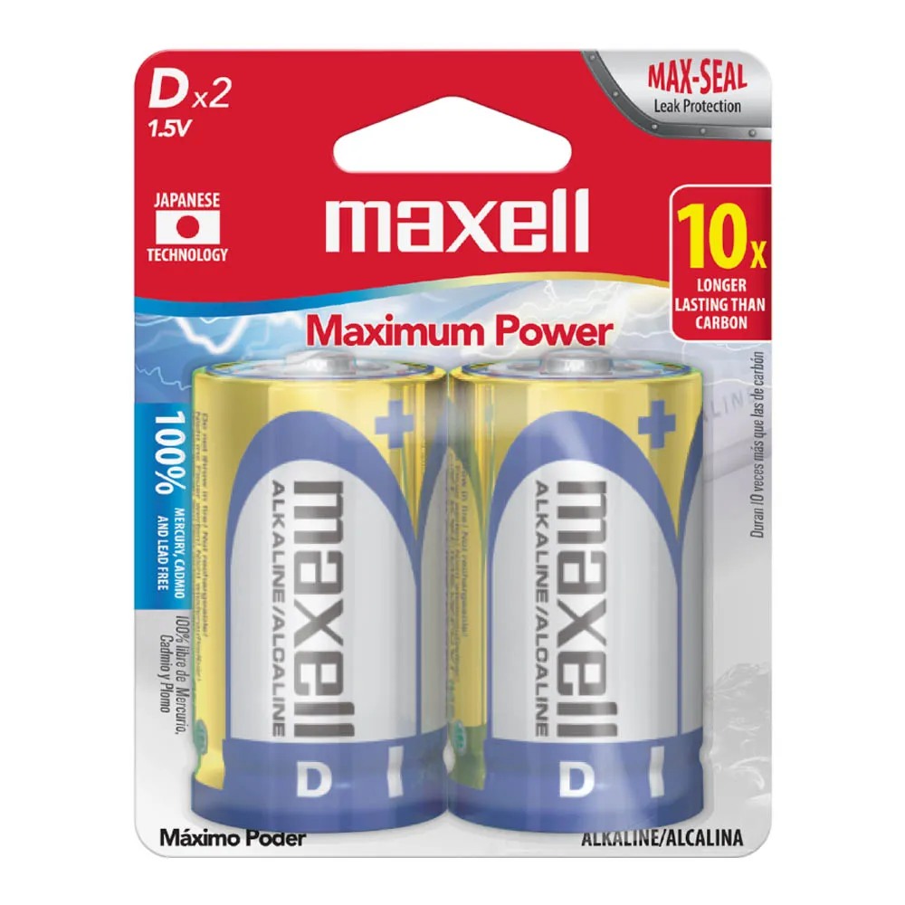 Baterías Alkalinas Dx2, Maxell
