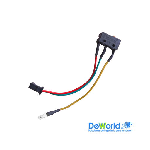 [85S28] Microinterruptor de Tres Cables un Conector Eléctrico Plano y Conector SM Macho de Dos Pines para Calefón Bosch de 5,5 L a Gas