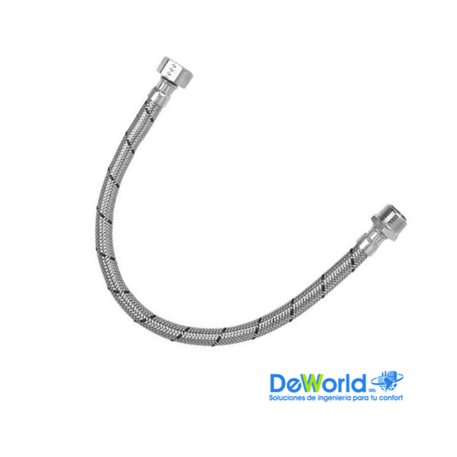 [SSFH-12-HM-40] Chicotillo para agua de Acero Inoxidable flexible M-H 1/2" (40cm) 